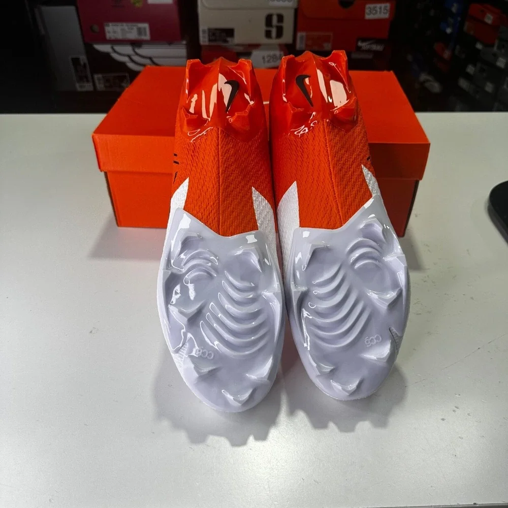 Nike Vapor Edge Speed 360 2 White Brilliant Orange FQ4045-100 Cleats Size 15